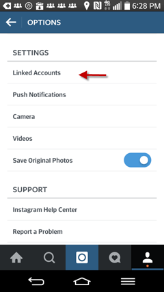 instagram linked account settings